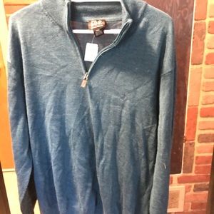Jos A Bank quarter zip Merino wool sweater